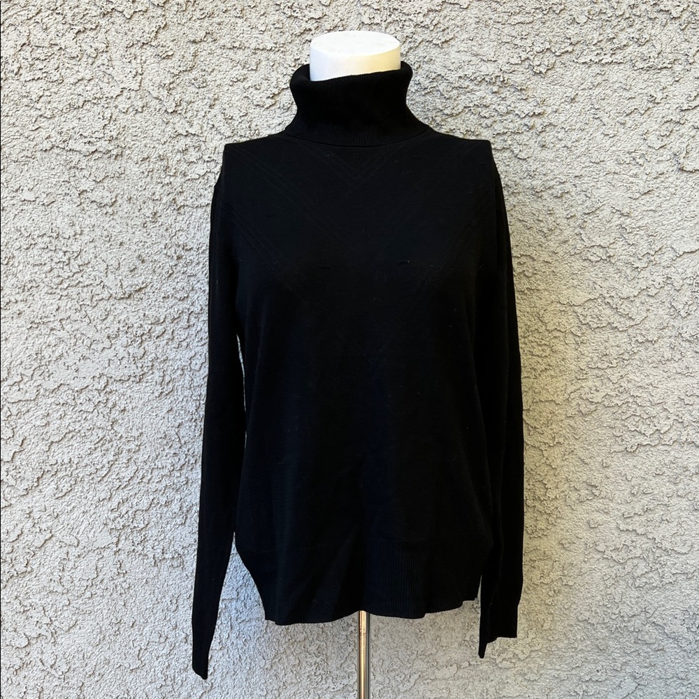 Vogue Club Classic Black Turtleneck Sweater Knit Winter